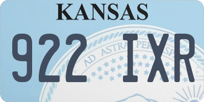 KS license plate 922IXR
