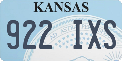 KS license plate 922IXS