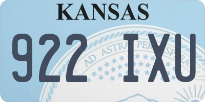 KS license plate 922IXU