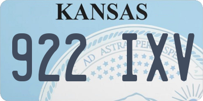 KS license plate 922IXV