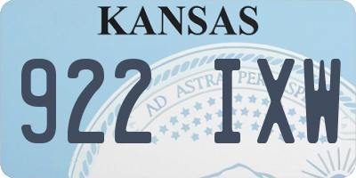 KS license plate 922IXW