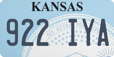 KS license plate 922IYA