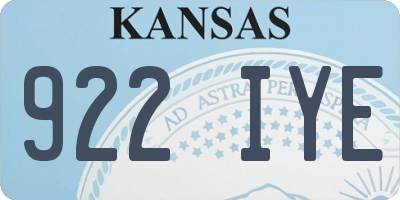 KS license plate 922IYE