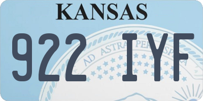 KS license plate 922IYF