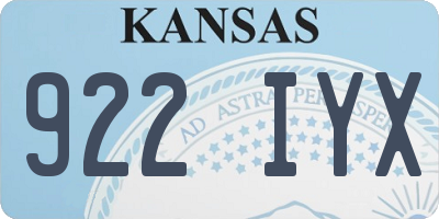KS license plate 922IYX