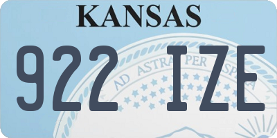 KS license plate 922IZE