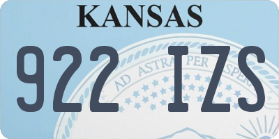 KS license plate 922IZS
