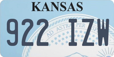 KS license plate 922IZW
