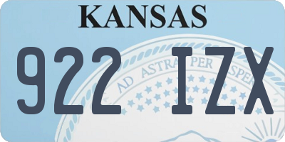 KS license plate 922IZX