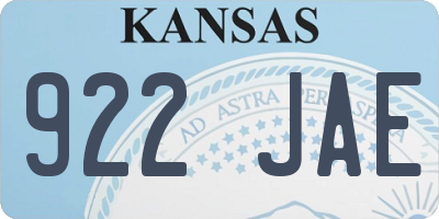 KS license plate 922JAE