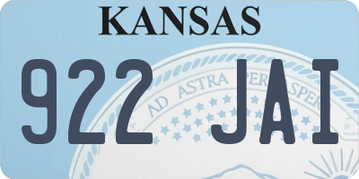 KS license plate 922JAI
