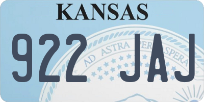 KS license plate 922JAJ