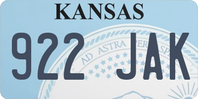 KS license plate 922JAK