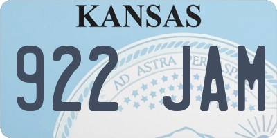 KS license plate 922JAM