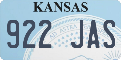KS license plate 922JAS