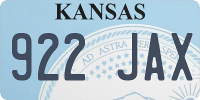 KS license plate 922JAX