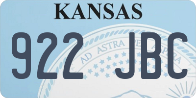 KS license plate 922JBC