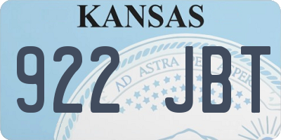 KS license plate 922JBT