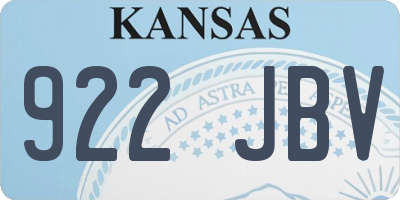 KS license plate 922JBV