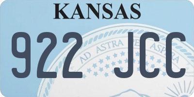 KS license plate 922JCC