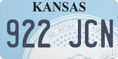 KS license plate 922JCN