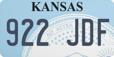 KS license plate 922JDF