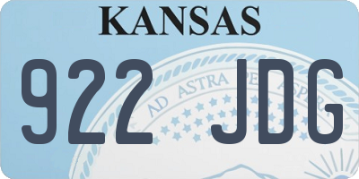 KS license plate 922JDG