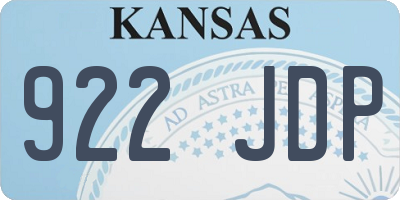 KS license plate 922JDP