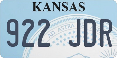 KS license plate 922JDR