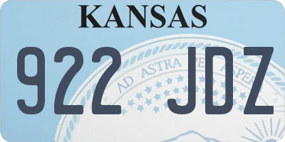 KS license plate 922JDZ