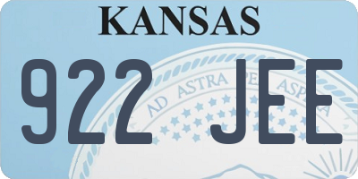 KS license plate 922JEE