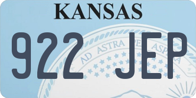 KS license plate 922JEP