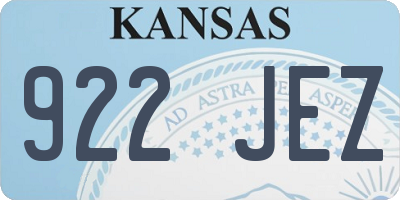 KS license plate 922JEZ