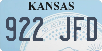 KS license plate 922JFD