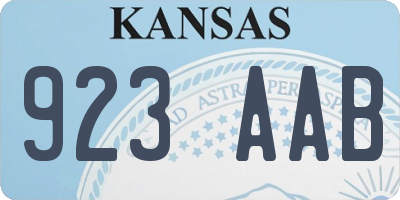 KS license plate 923AAB