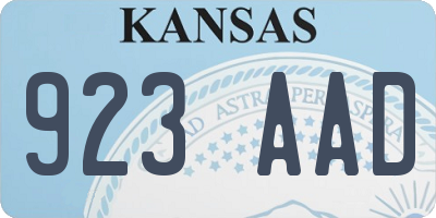 KS license plate 923AAD