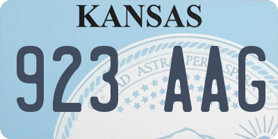 KS license plate 923AAG