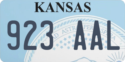 KS license plate 923AAL