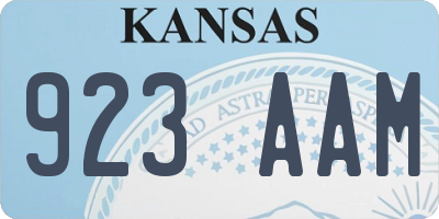KS license plate 923AAM