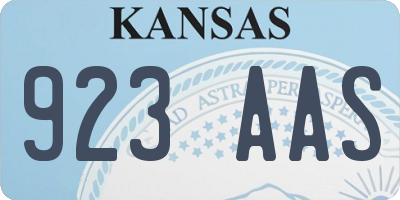 KS license plate 923AAS