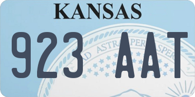 KS license plate 923AAT