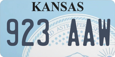 KS license plate 923AAW