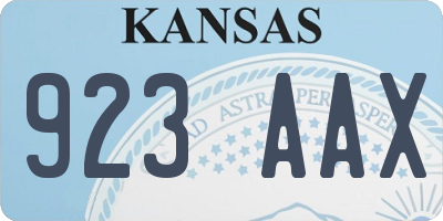 KS license plate 923AAX