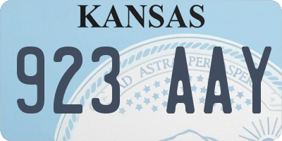 KS license plate 923AAY