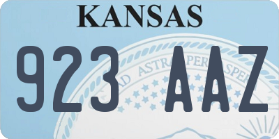 KS license plate 923AAZ