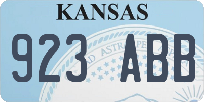 KS license plate 923ABB