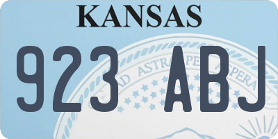 KS license plate 923ABJ