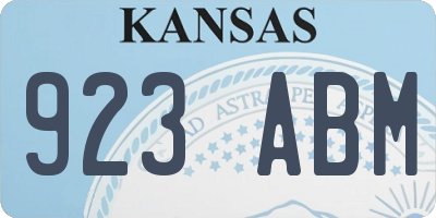KS license plate 923ABM