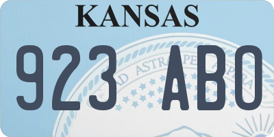 KS license plate 923ABO