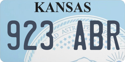 KS license plate 923ABR